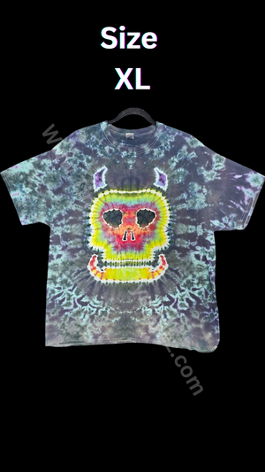 Prismatic Horned Skull Tie dyed Tshirt