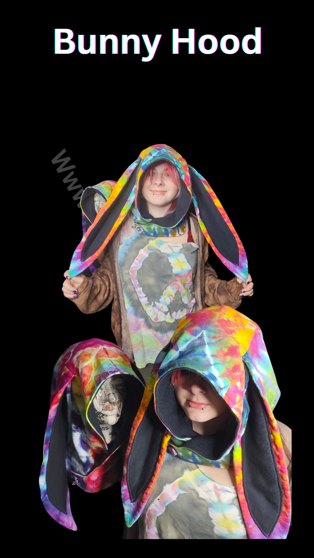 Tie-Dye Bunny Hood