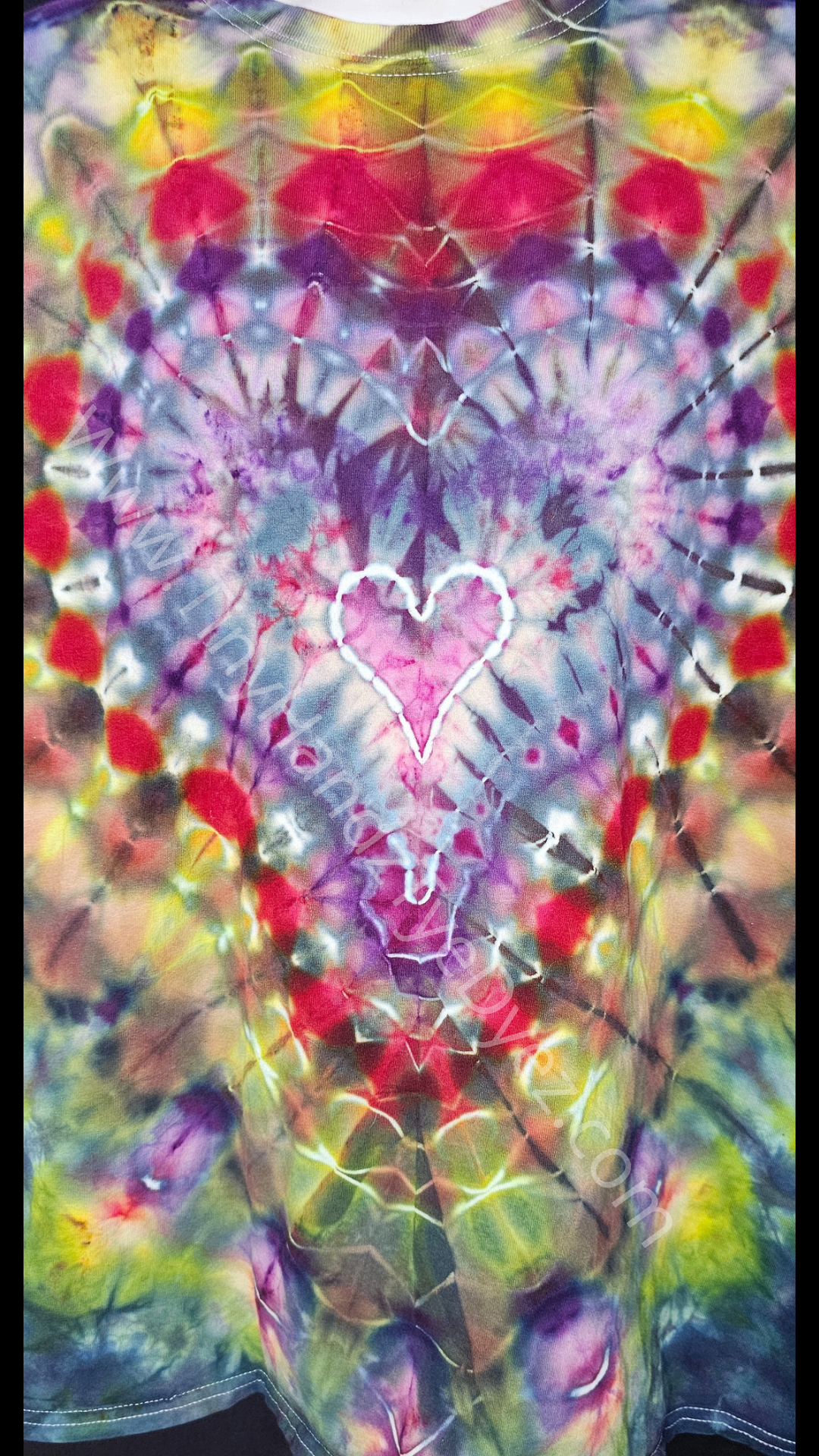 Lace Double Heart ice dye