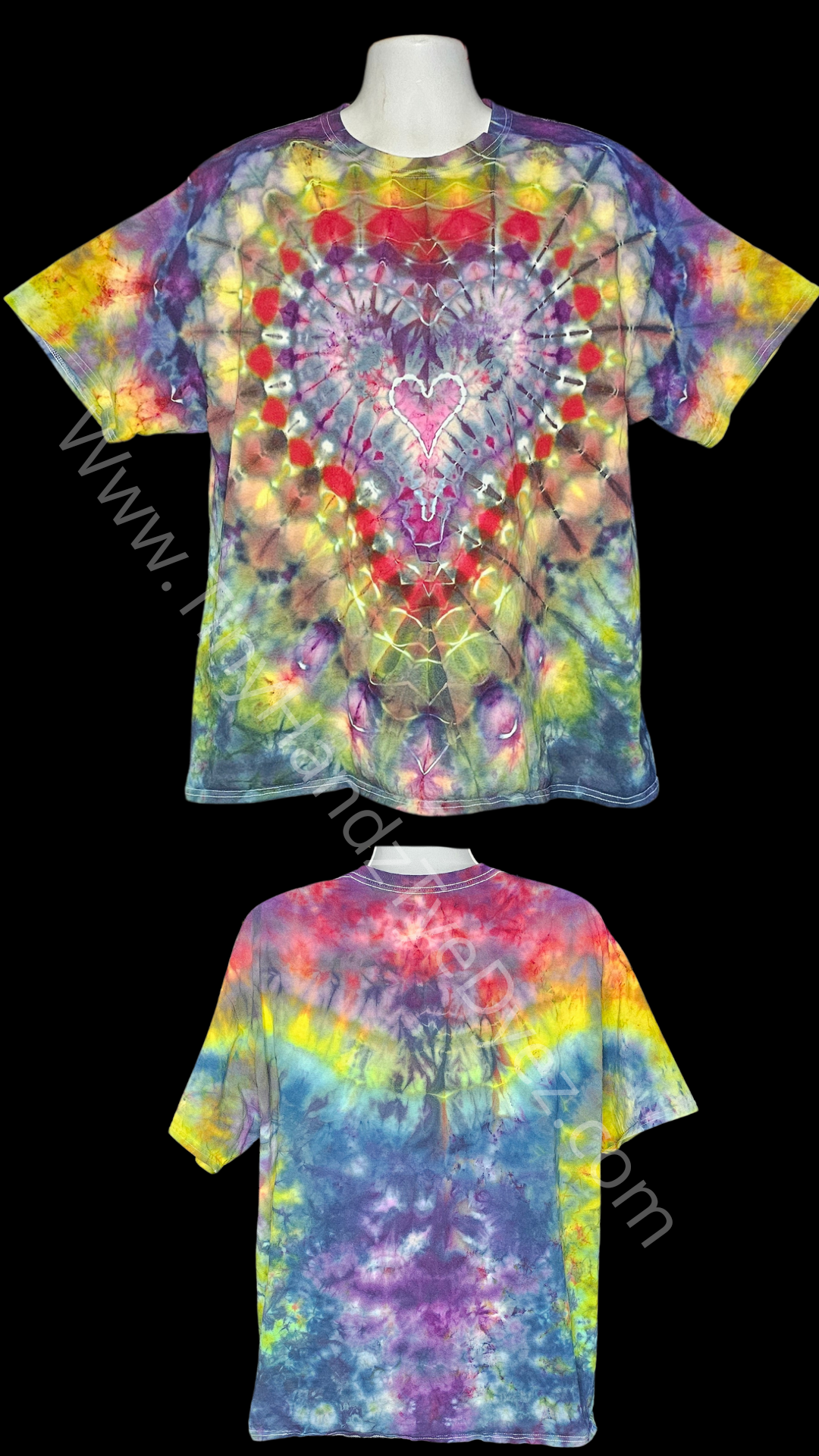 Lace Double Heart ice dye