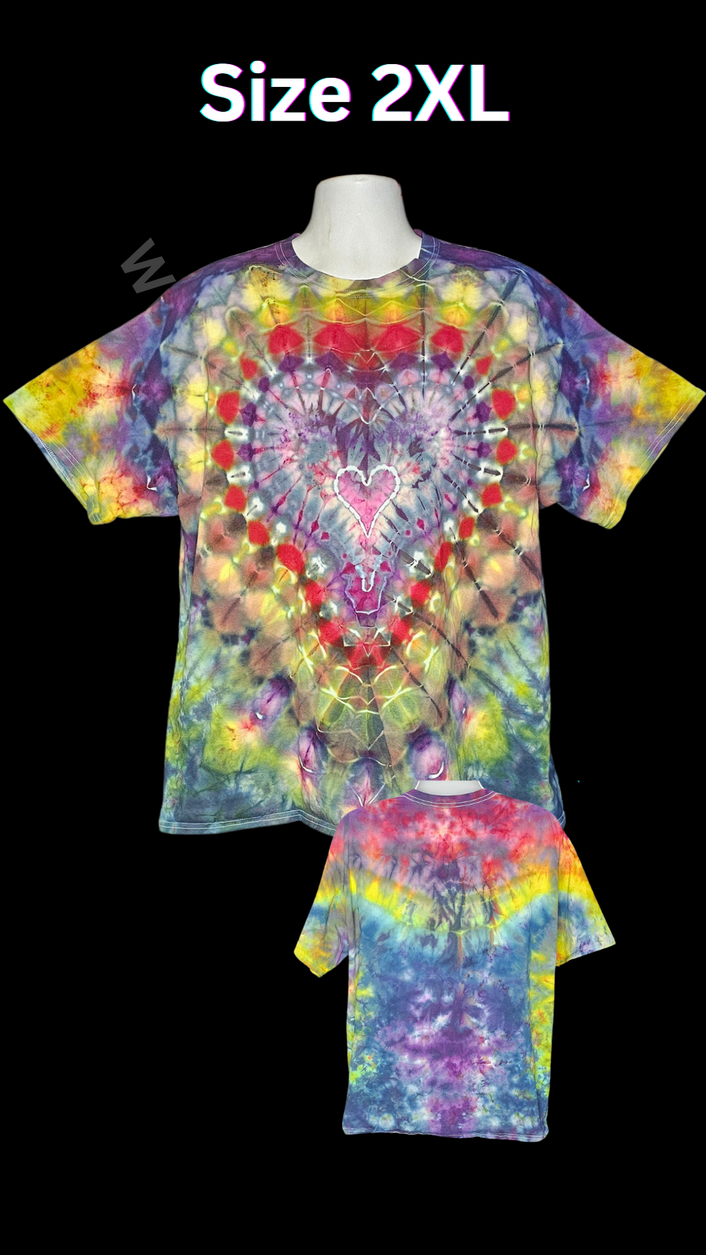 Lace Double Heart ice dye