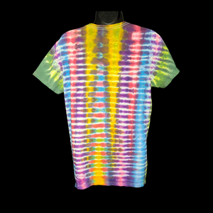 Ladies CRT colour meld Tie dye vneck