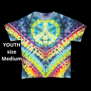 Fire and Ice Peace Sign Youth Ice Dyed Tshirt