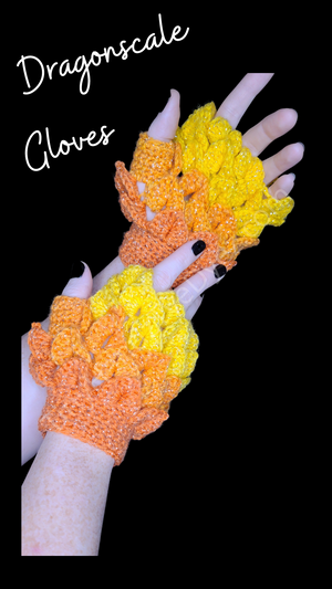 Dragonscale Crochet gloves - Firescales