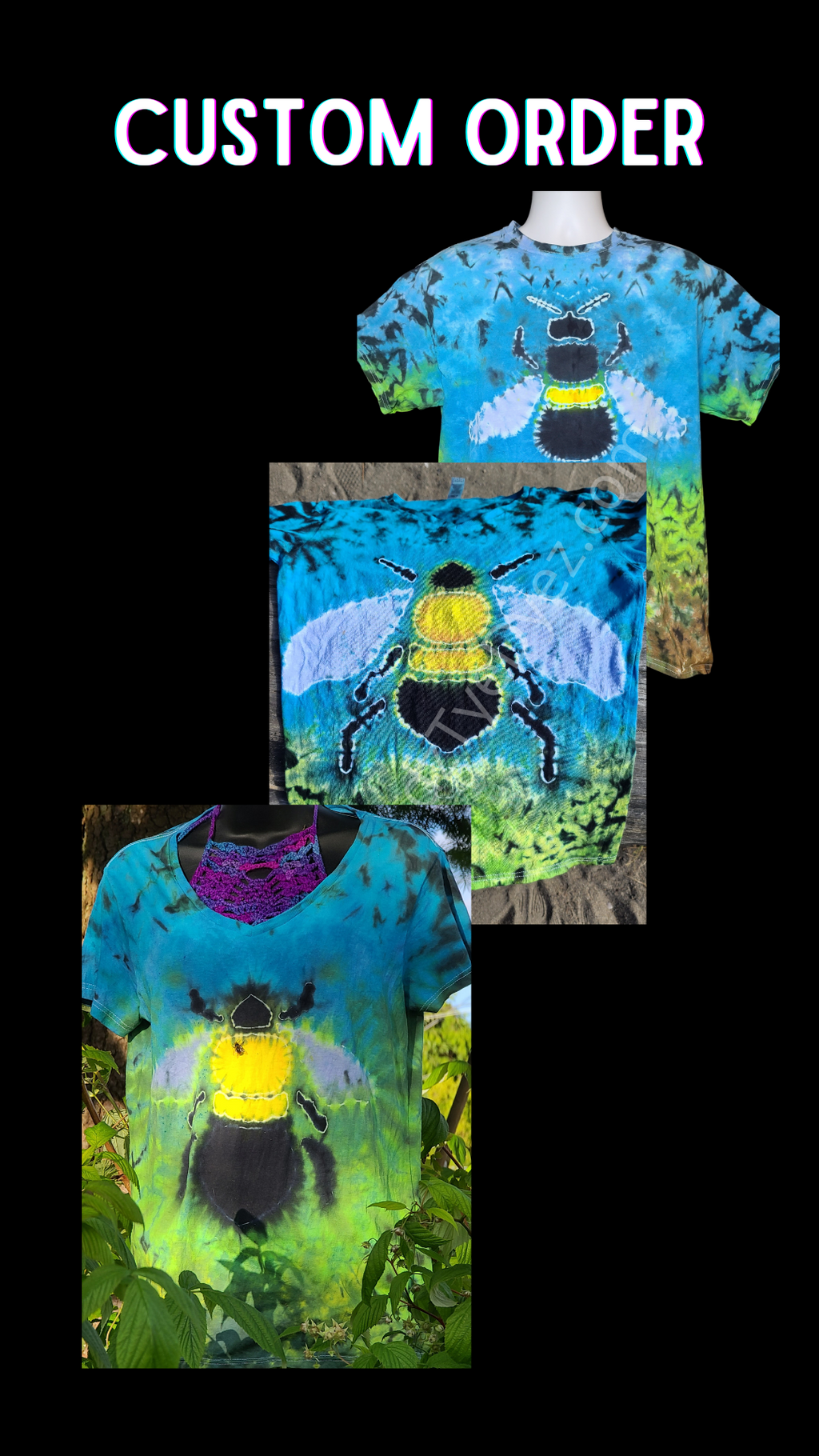 Custom order Bumble Bee Tie Dye