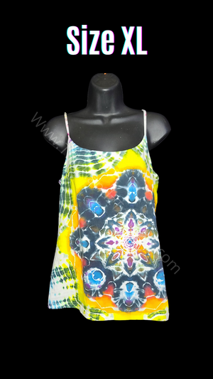 Mandala Magic/ Sacred Geometry Tie Dye tank top