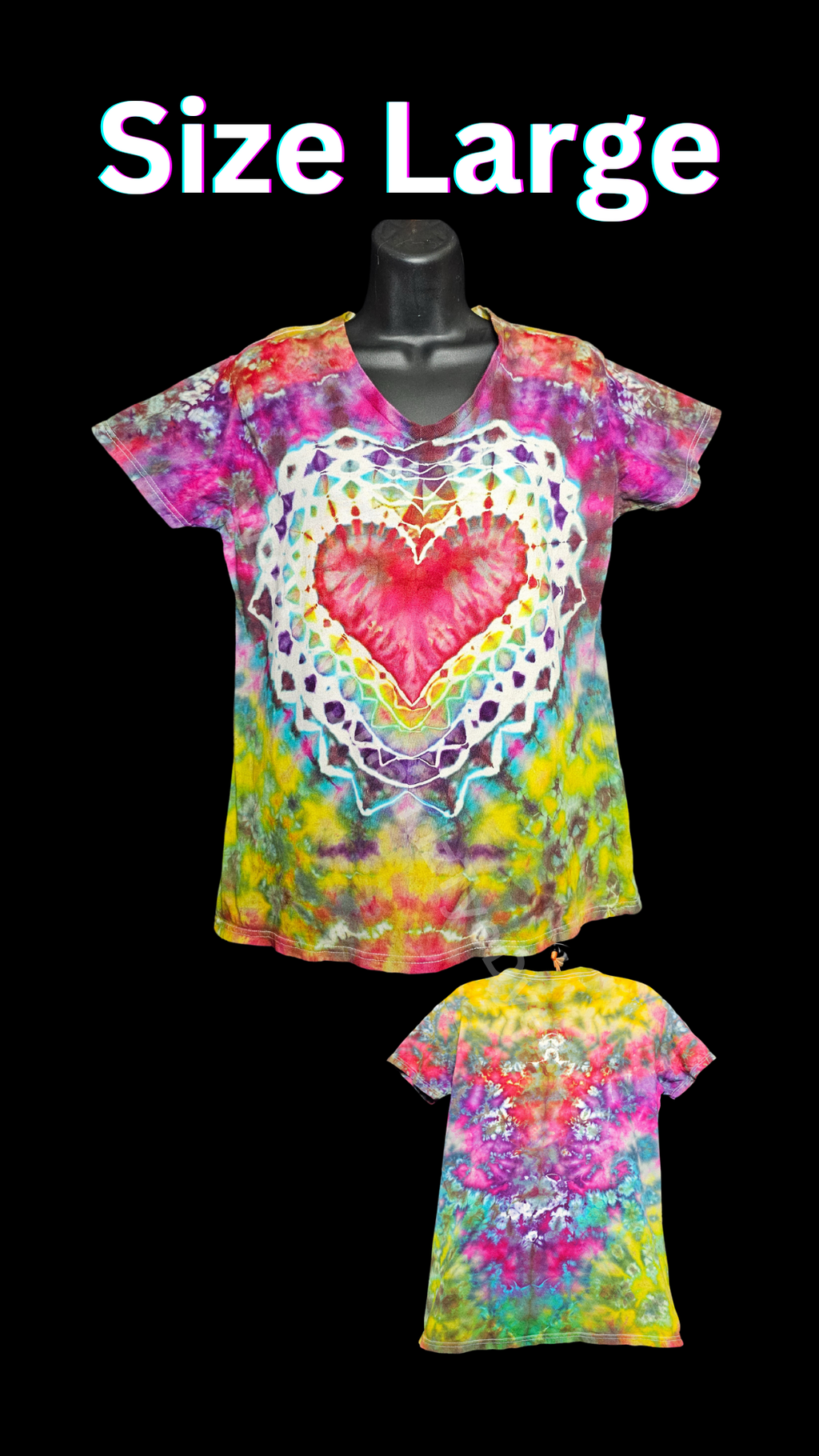 Lace Heart ice dyed Tshirt