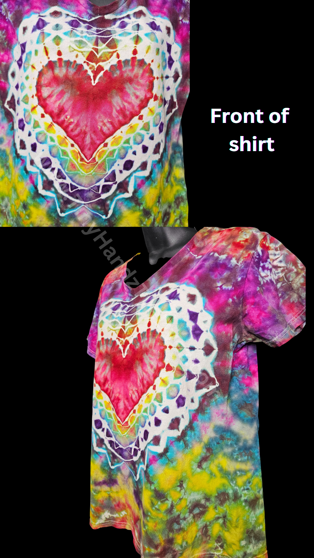 Lace Heart ice dyed Tshirt