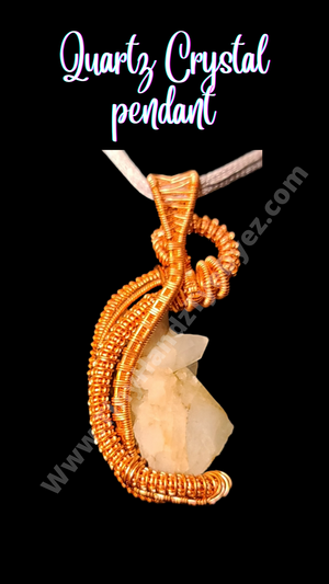 Quartz Crystal wire wrap pendant